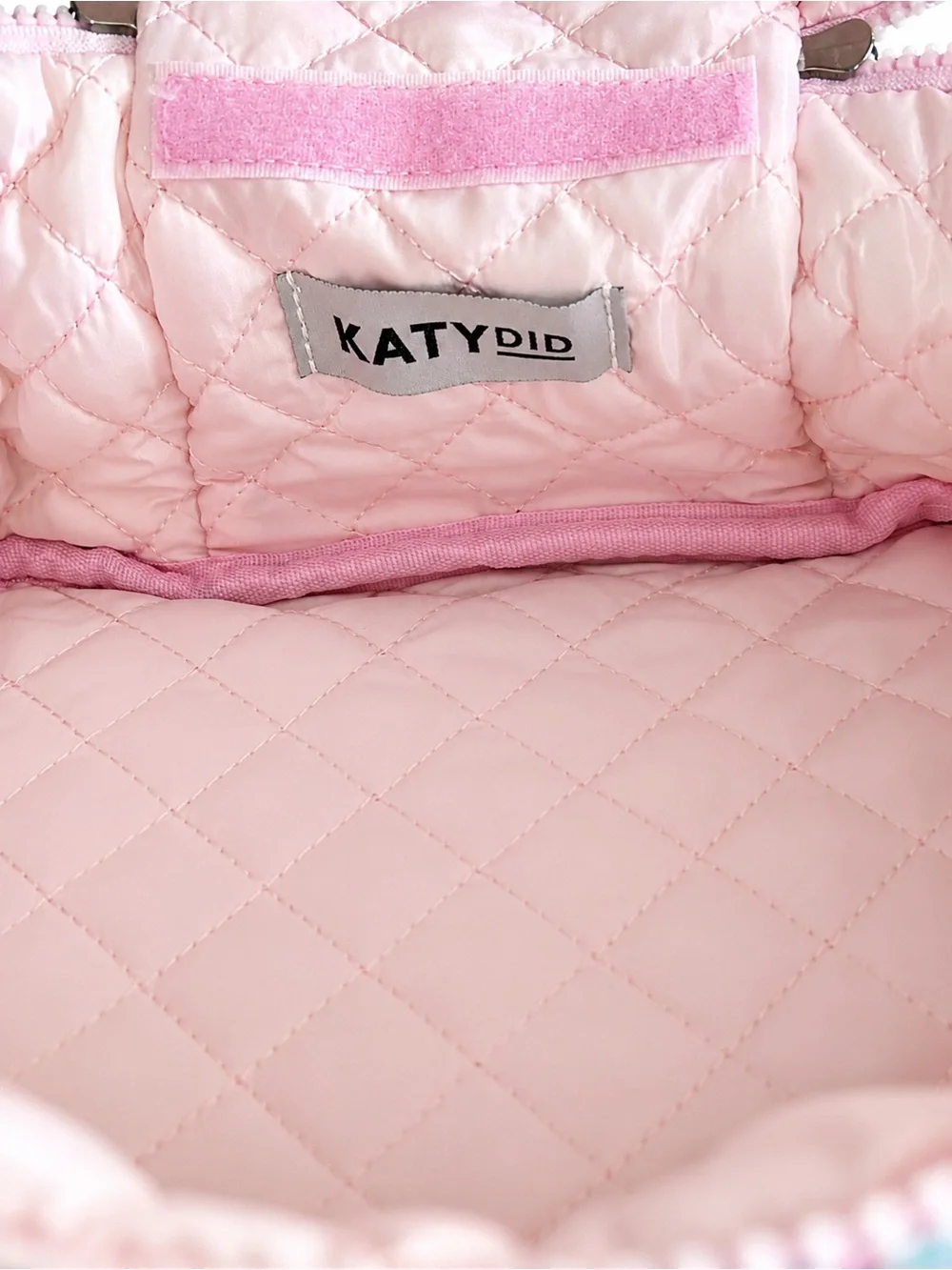 KATYDID Dainty Florals Pink Quilted Makeup Travel Bag NWT